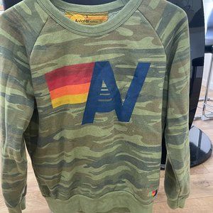 Aviator Nation Camo Crew Sweatshirt Size Small
